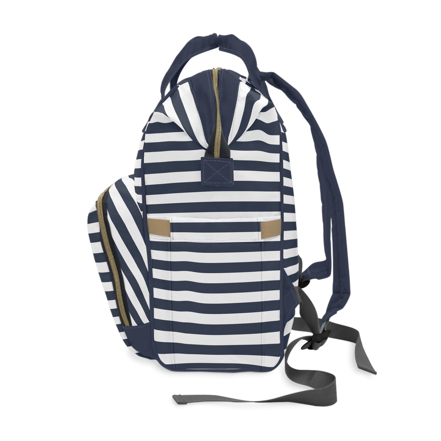 Nautical Stipe Multifunctional Diaper Backpack-Navy