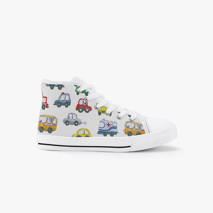 Boys Car Fun 2 Kid’s High-Top Canvas Shoes