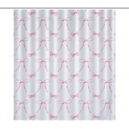 Lightweight Shower Curtain- Coquette Pink Bows