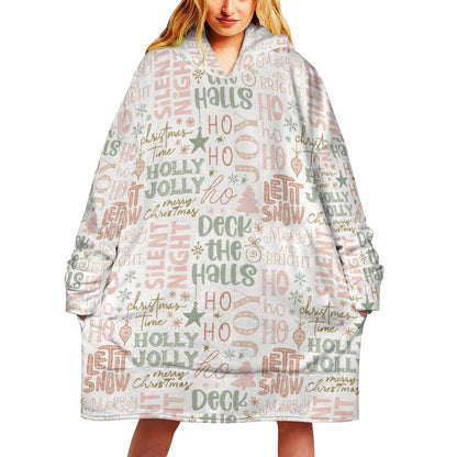 Oversized Soft Wearable Blanket Christmas Phrases