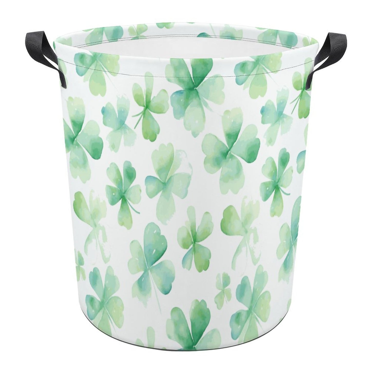 Collapsible Laundry Hamper- Watercolor Clovers