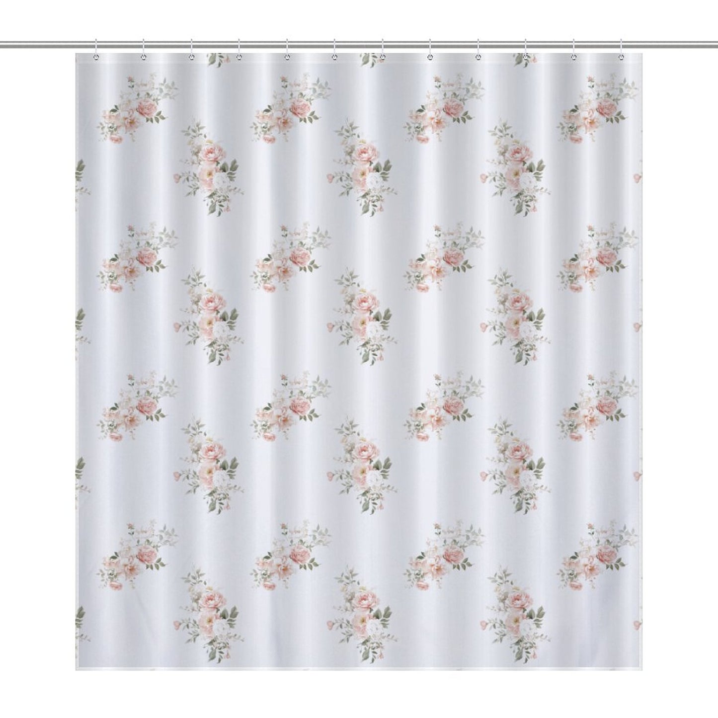 Lightweight Shower Curtain- Elegant Coral Floral