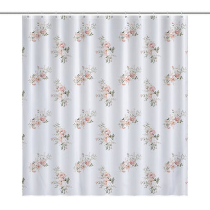 Lightweight Shower Curtain- Elegant Coral Floral