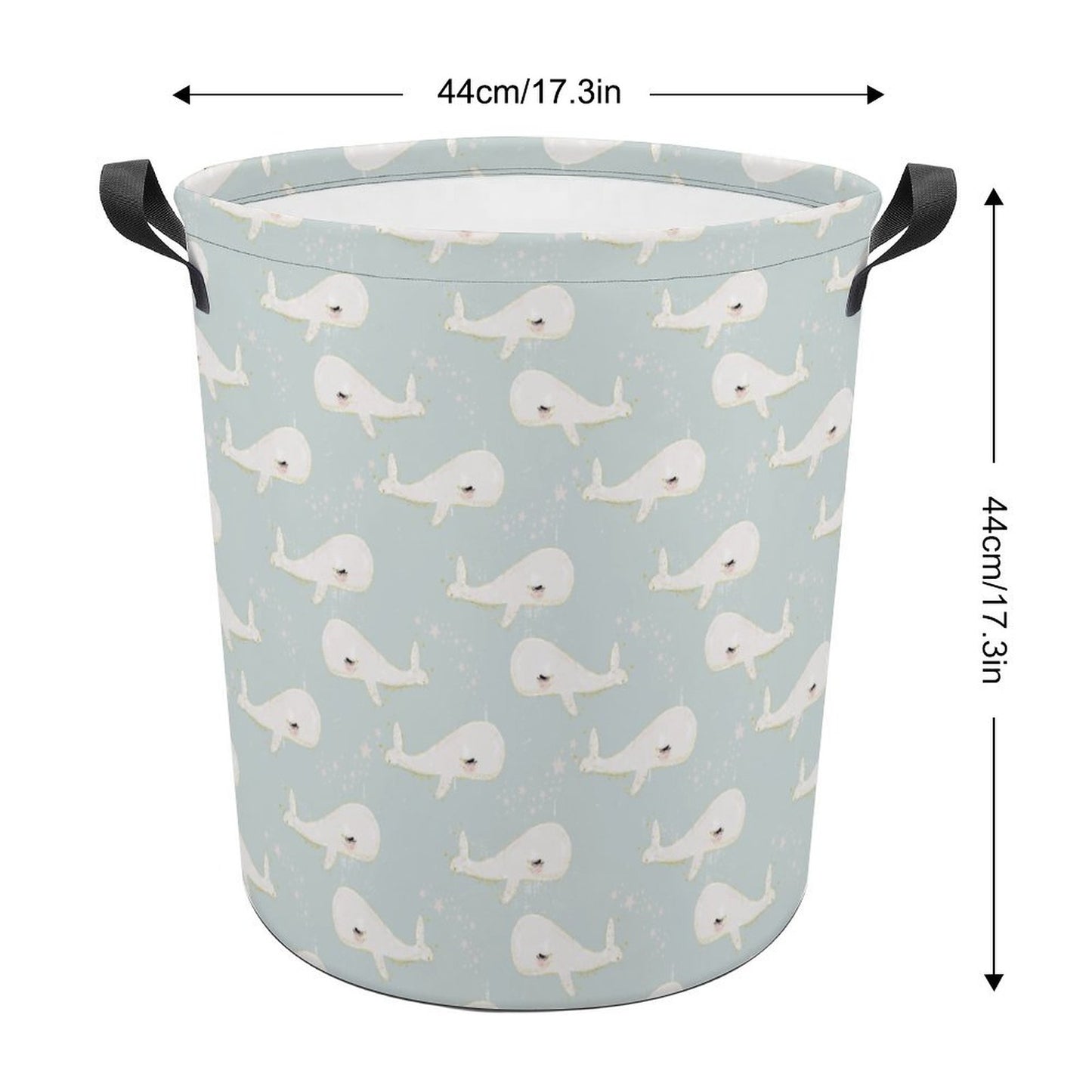 Collapsible Laundry Hamper- Beach Baby Whales