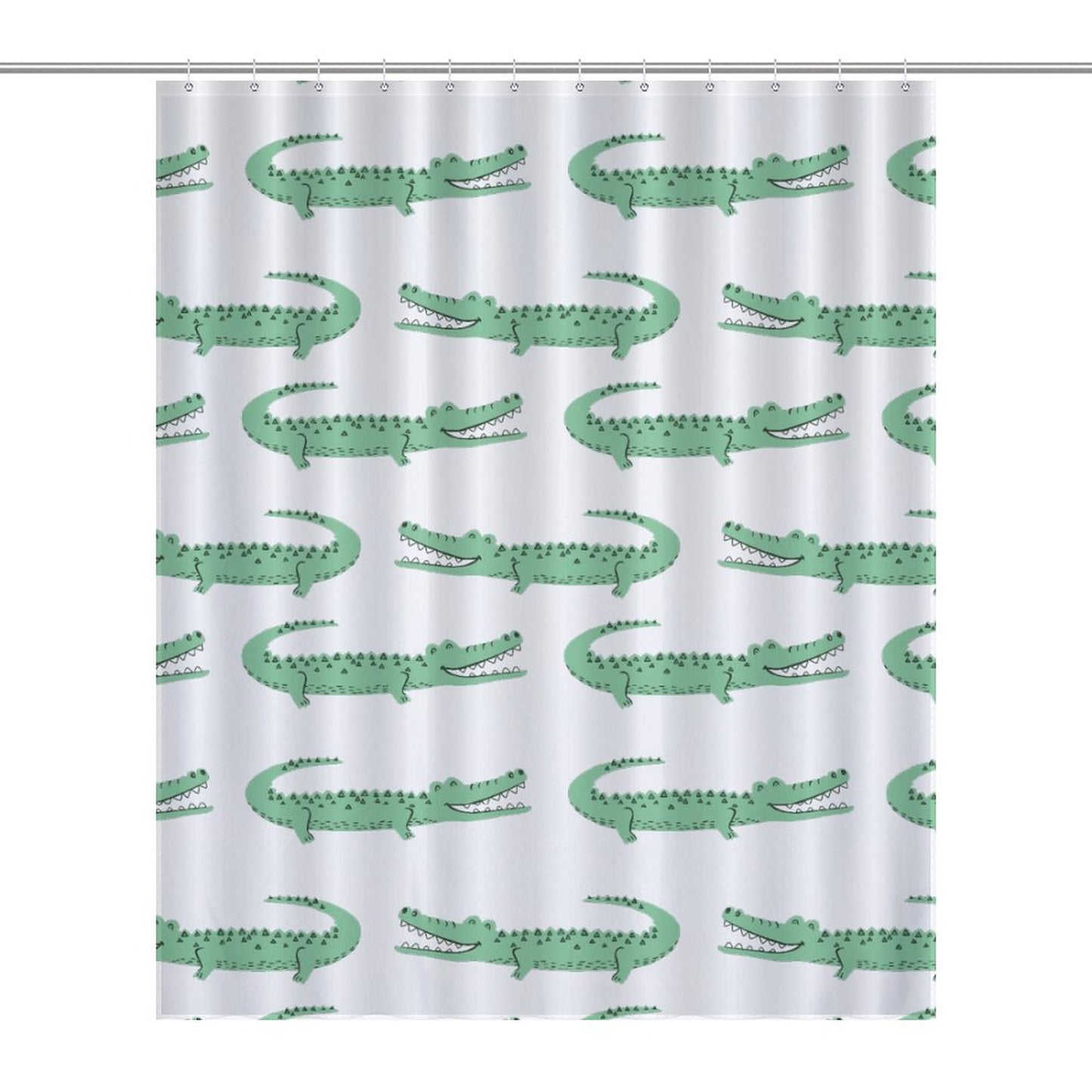 Lightweight Shower Curtain- Preppy Crocodiles