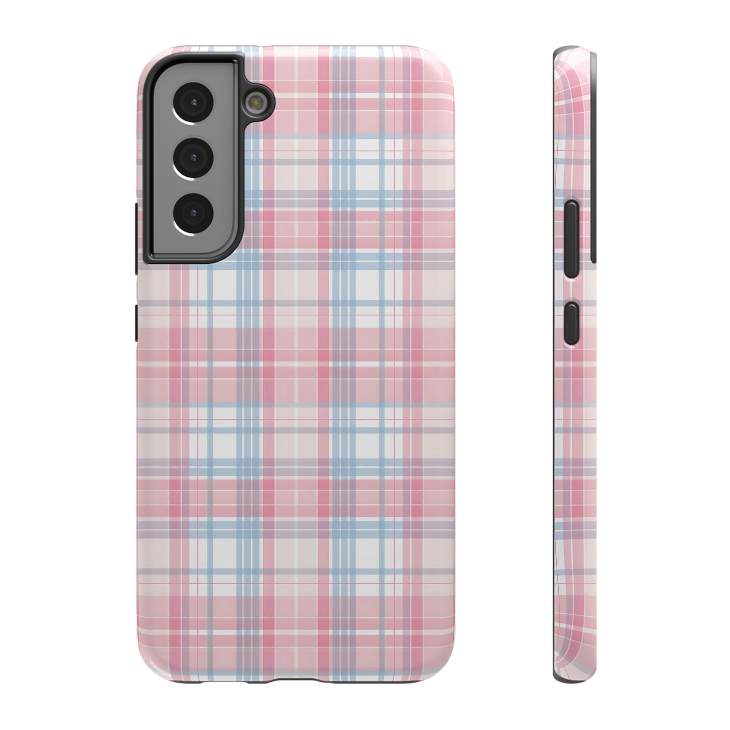 Impact-Resistant Cases-Spring Plaid Pink Blue