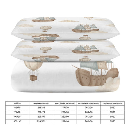 Boy Pirate Ship Clouds 3-Piece Bedding Set-86"×70" Twin Duvet Cover Set Free Shipping
Free Shipping