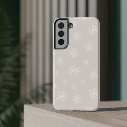 Neutral Snowflakes Impact-Resistant Phone Case