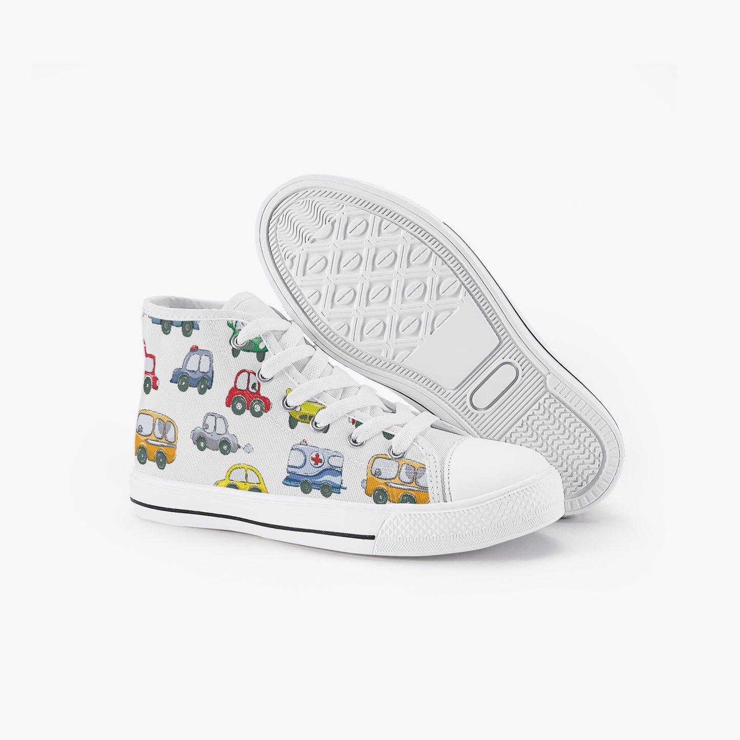 Boys Car Fun 2 Kid’s High-Top Canvas Shoes