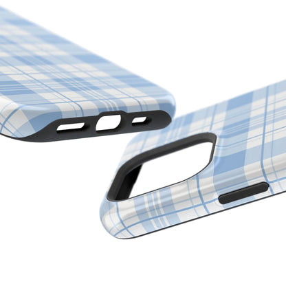 Impact-Resistant Phone Case - Easter Plaid Blue