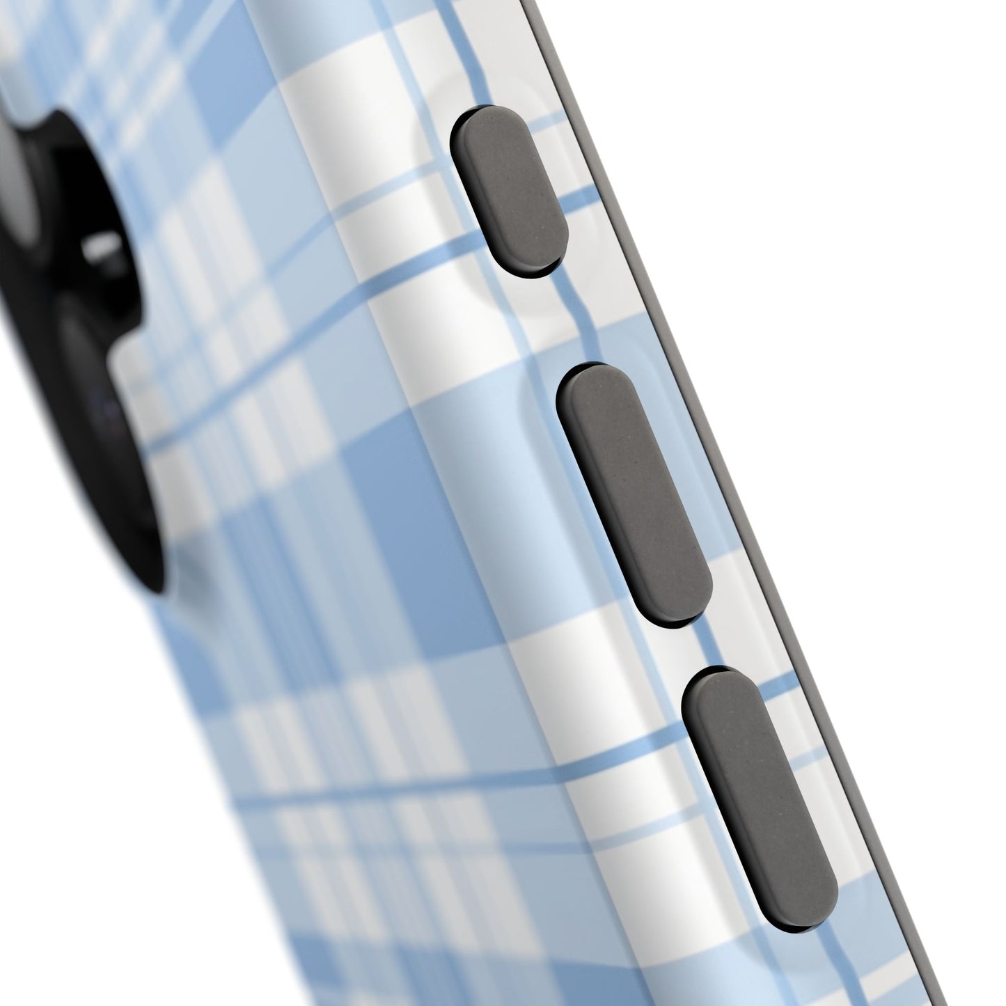 Impact-Resistant Phone Case - Easter Plaid Blue