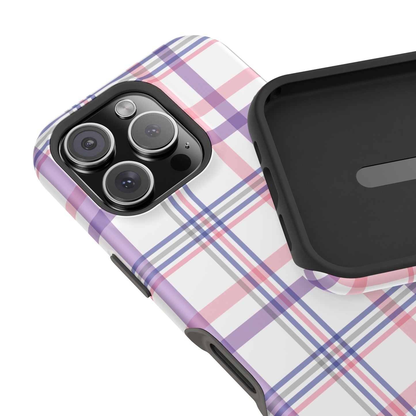 Impact-Resistant Cases - Spring Plaid Pink Purple