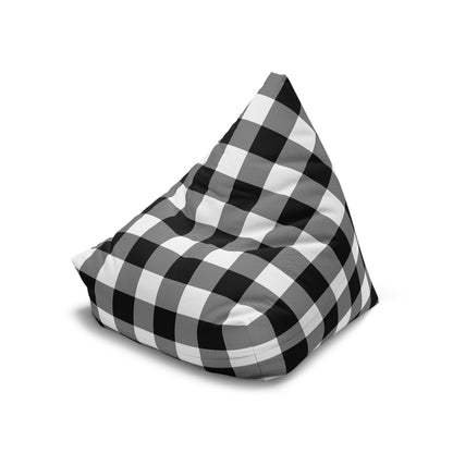 Black and White Buffalo Plaid Bean Bag Chair Cover