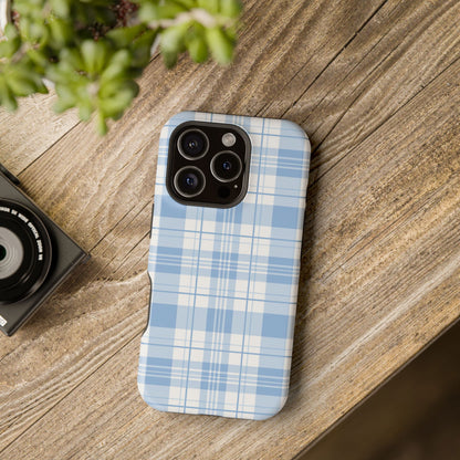 Impact-Resistant Phone Case - Easter Plaid Blue