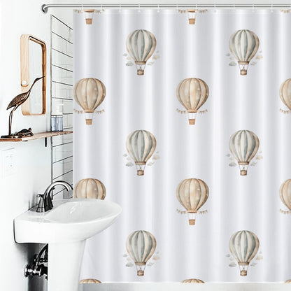 Lightweight Shower Curtain- Neutral Hot Air Balloons