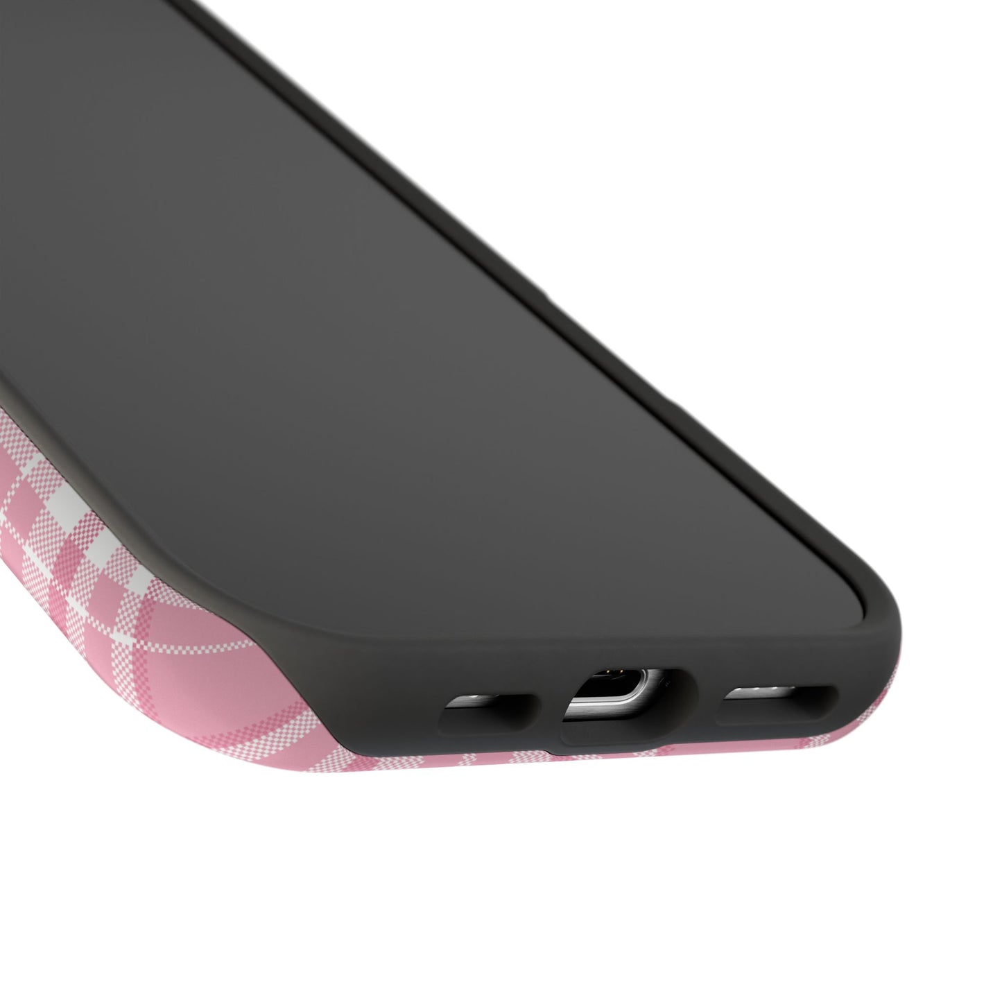 Impact-Resistant Phone Case - Easter Plaid Pink