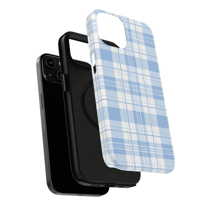 Impact-Resistant Phone Case - Easter Plaid Blue