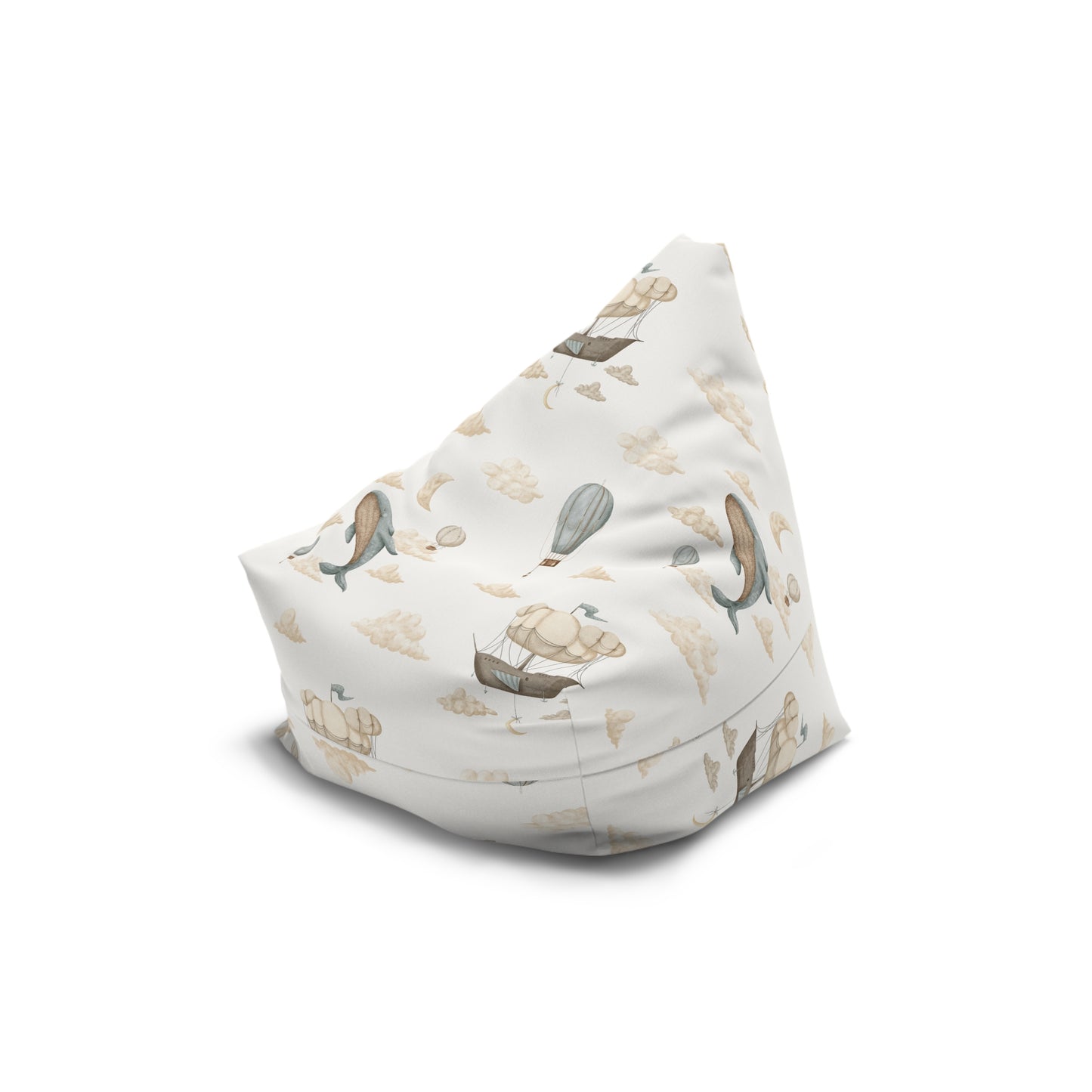 Watercolor Whale Balloons Bean Bag Chair Cover