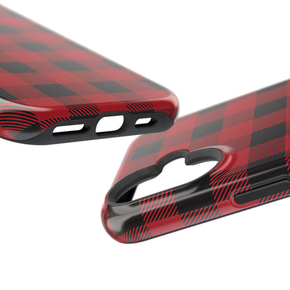 Impact-Resistant Phone Case-Red Black Buffalo Plaid