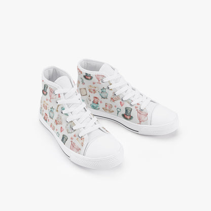 Girls Watercolor Wonderland Kid’s High-Top Canvas Shoes