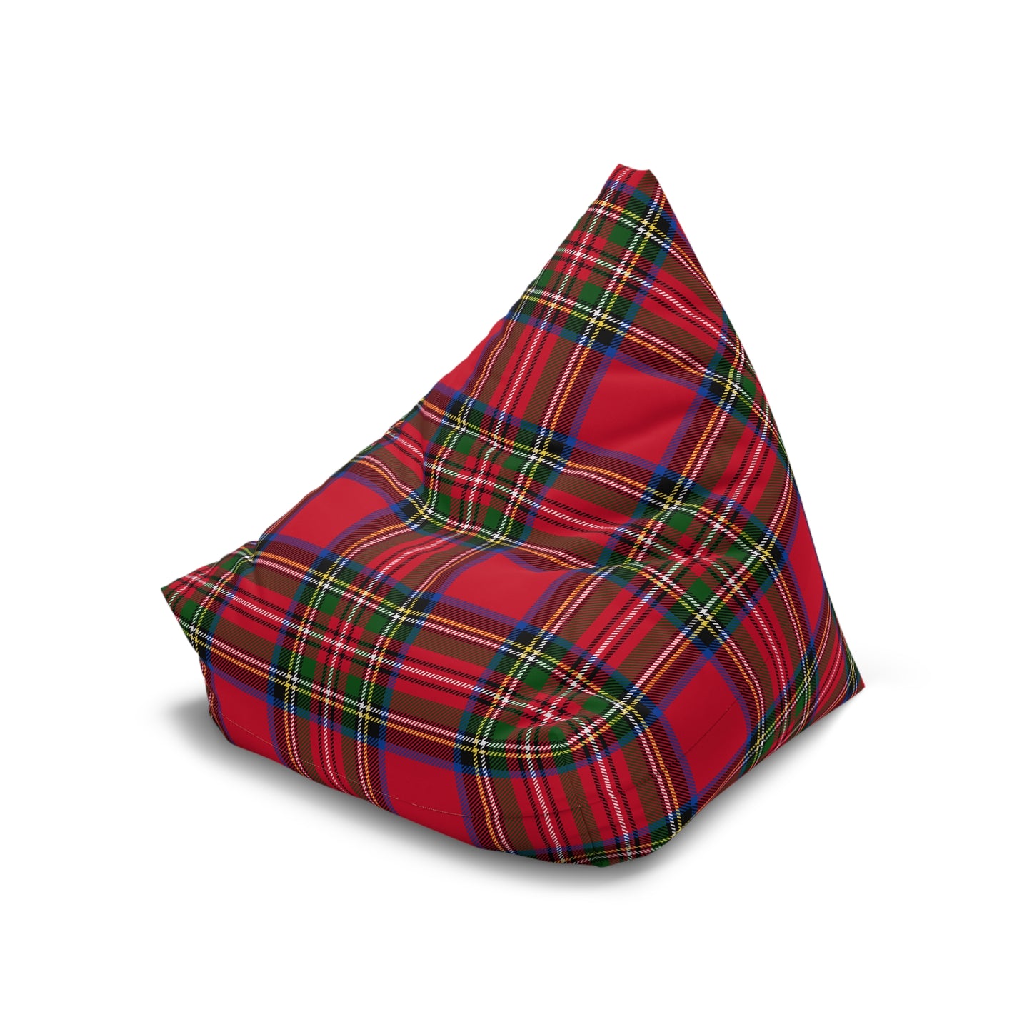 Christmas Red Tartan Plaid Bean Bag Chair Cover