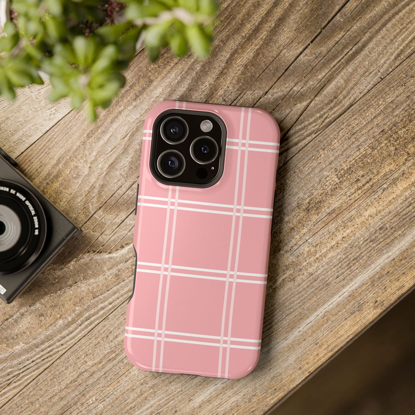 Impact-Resistant Phone Case -Girly Plaid