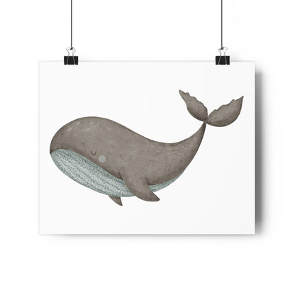 Giclée Art Print Watercolor Dreams Whale Blue Grey