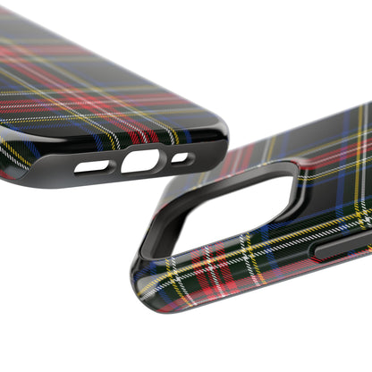 Impact-Resistant Holiday Phone Case-Christmas Tartan Plaid Black