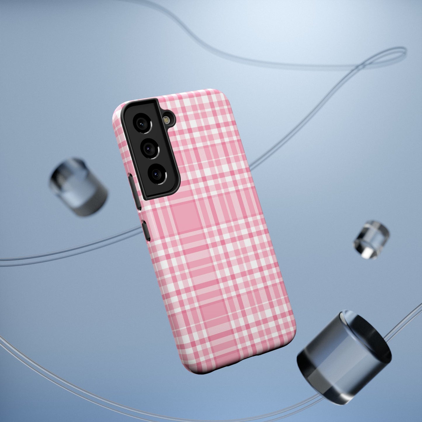 Impact-Resistant Phone Case - Easter Plaid Pink