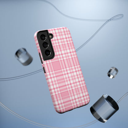 Impact-Resistant Phone Case - Easter Plaid Pink