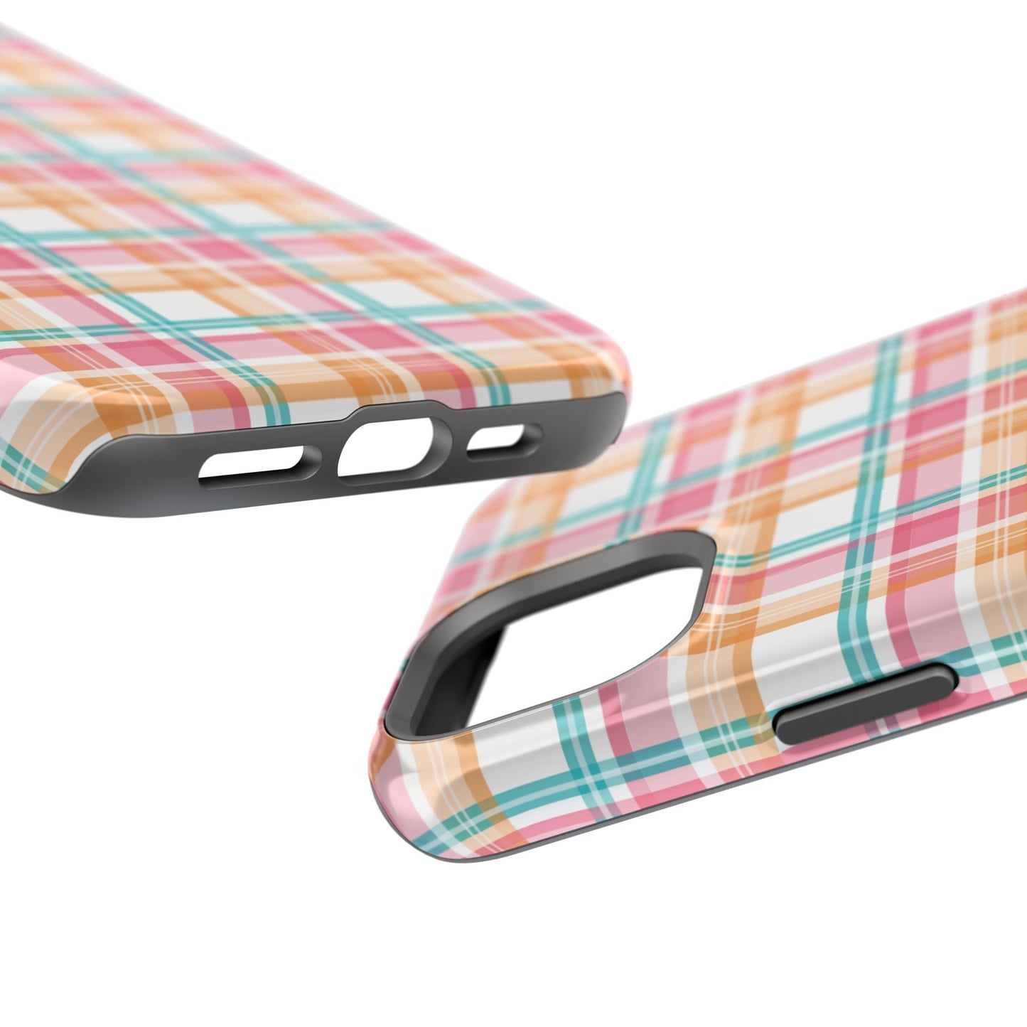 Impact-Resistant Phone Case - Summer Plaid Pink