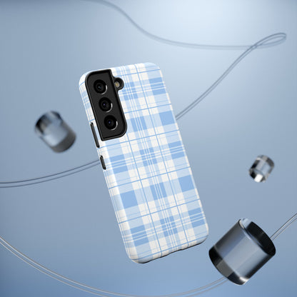 Impact-Resistant Phone Case - Easter Plaid Blue