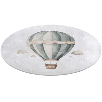 Round Bat Mat- Watercolor Hot Air Balloons