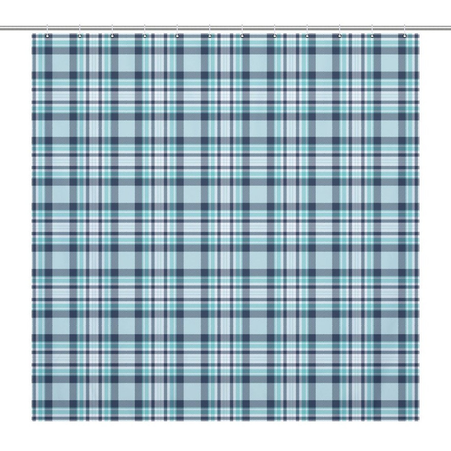 Lightweight Shower Curtain- All the Blues Plaid