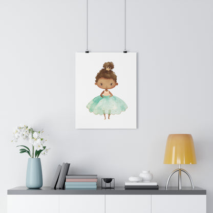 Giclée Art Print Watercolor Teal Princess 1