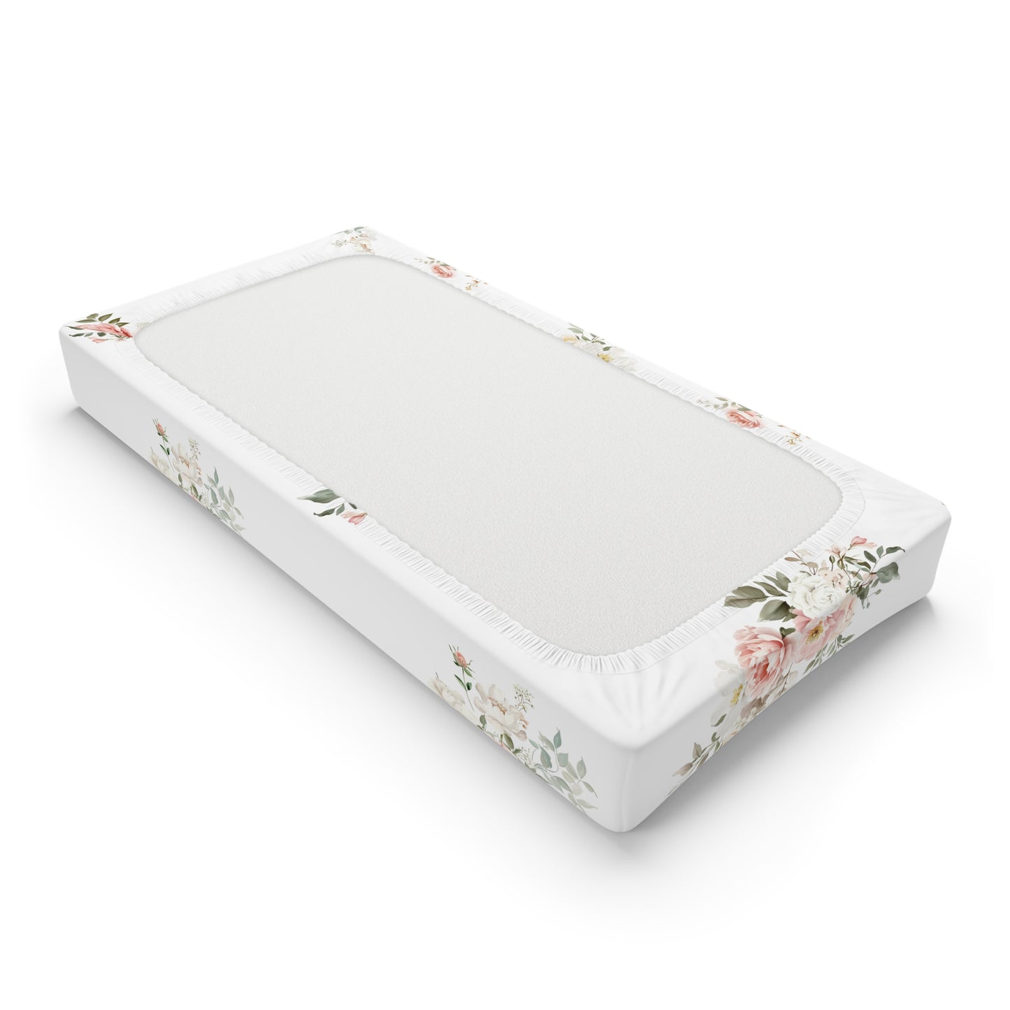 Baby Changing Pad Cover Elegant Coral Floral