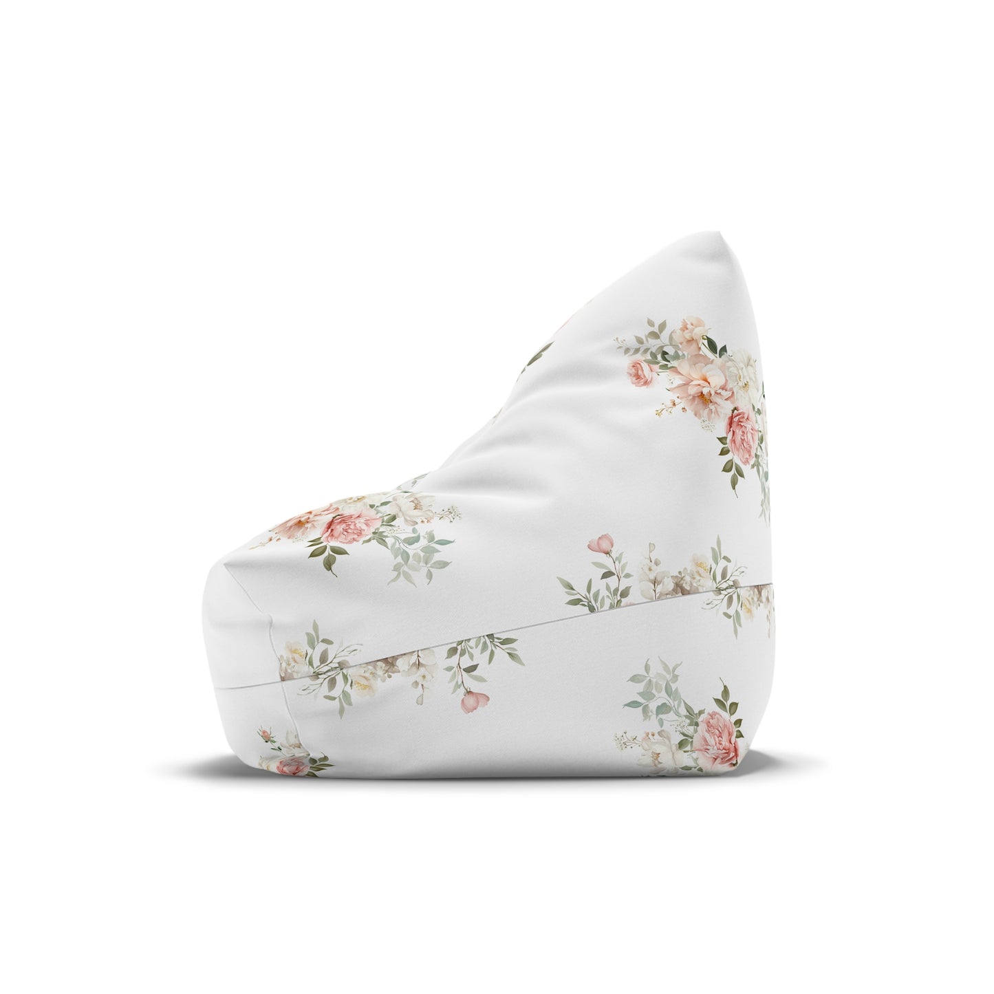 Elegant Coral Floral Bean Bag Chair Cover