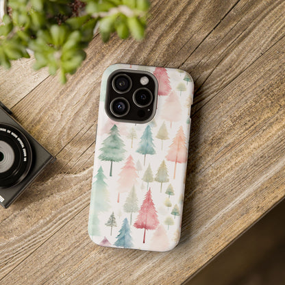 Watercolor Christmas Trees Impact-Resistant Phone Case