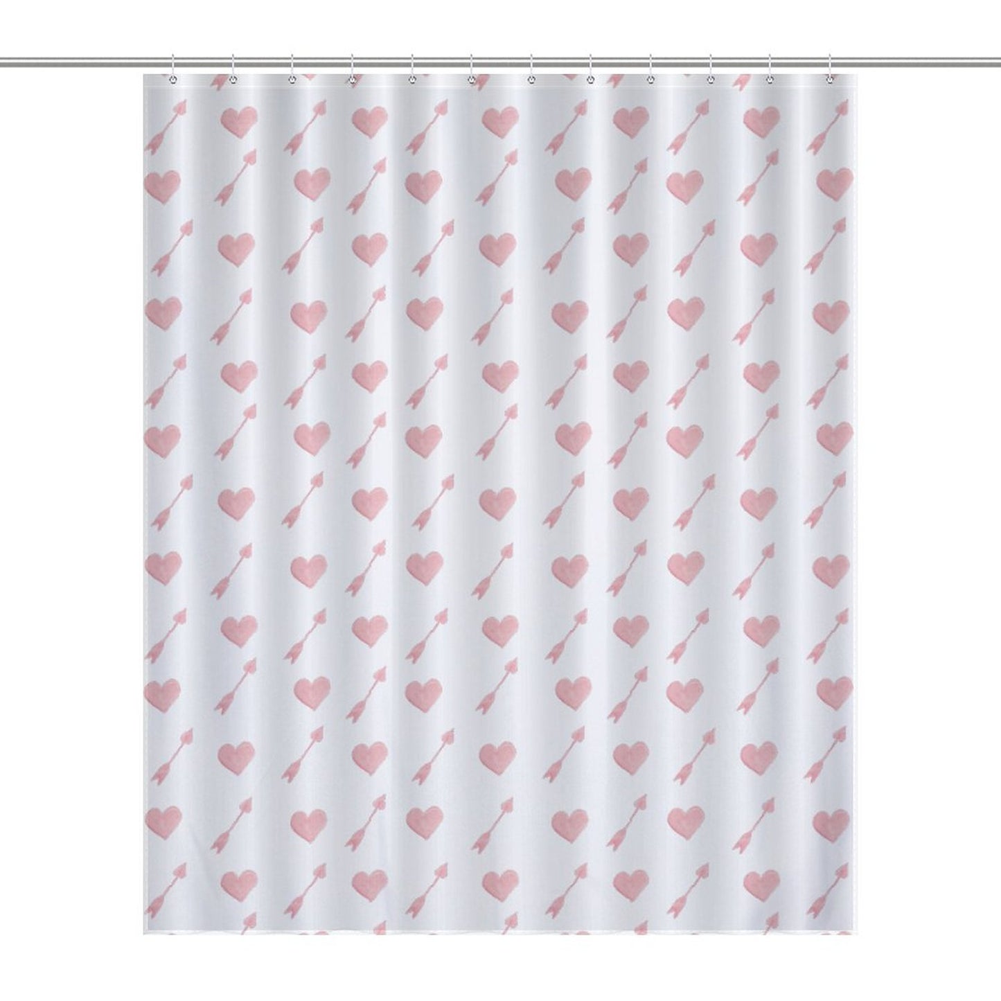 Lightweight Shower Curtain- Valentine Arrow Hearts