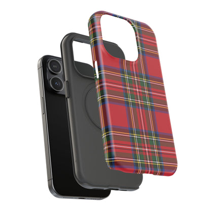 Impact-Resistant Phone Case-Holiday Tartan Plaid Red