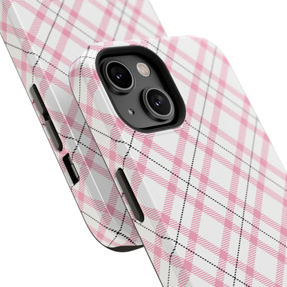 Impact-Resistant Phone Case - Pink Black Plaid