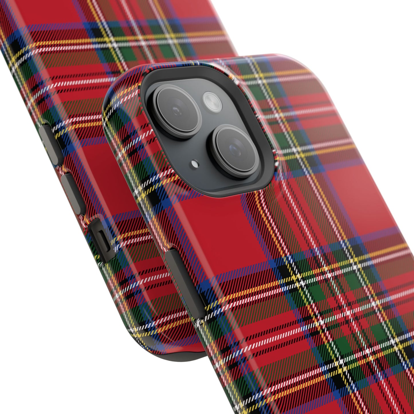 Impact-Resistant Phone Case-Holiday Tartan Plaid Red