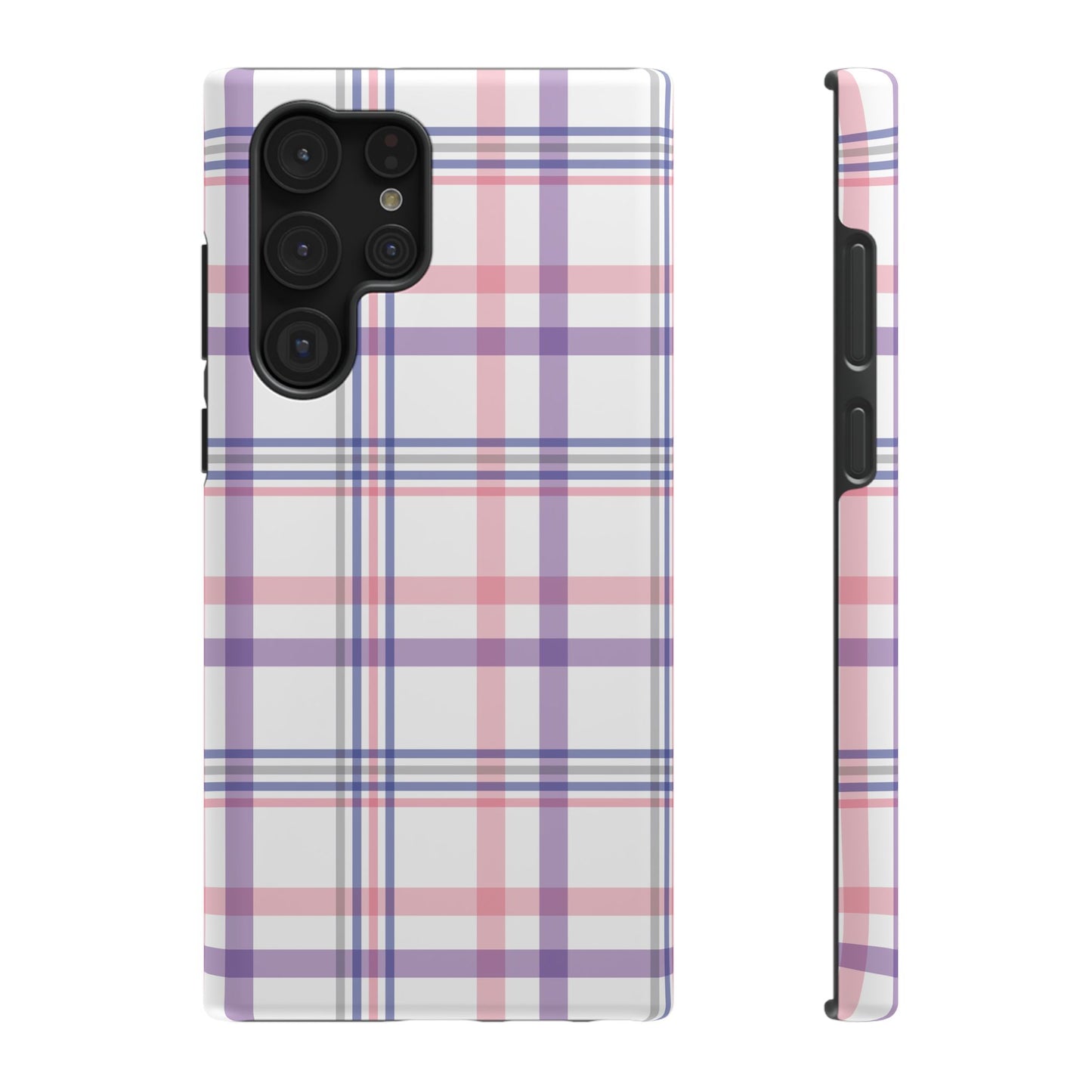 Impact-Resistant Cases - Spring Plaid Pink Purple