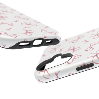 Impact-Resistant Phone Case - Coquette Bows Pink