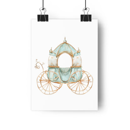 Giclée Art Print Watercolor Teal Princess Carriage