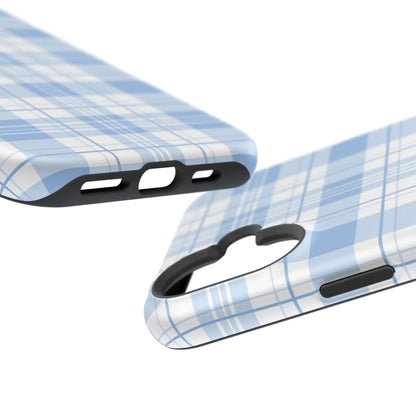 Impact-Resistant Phone Case - Easter Plaid Blue