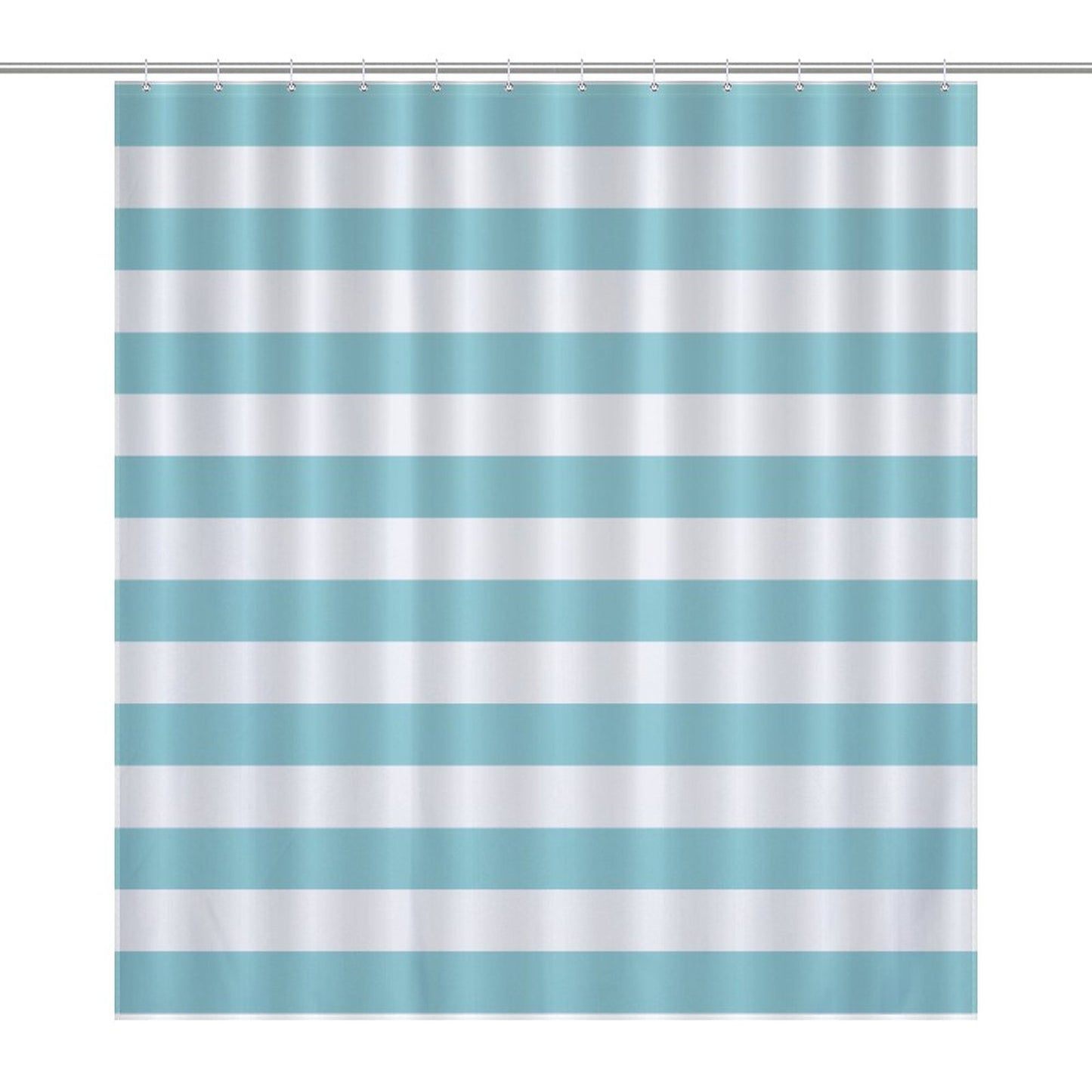 Lightweight Shower Curtain- Aqua Nautical Stripes