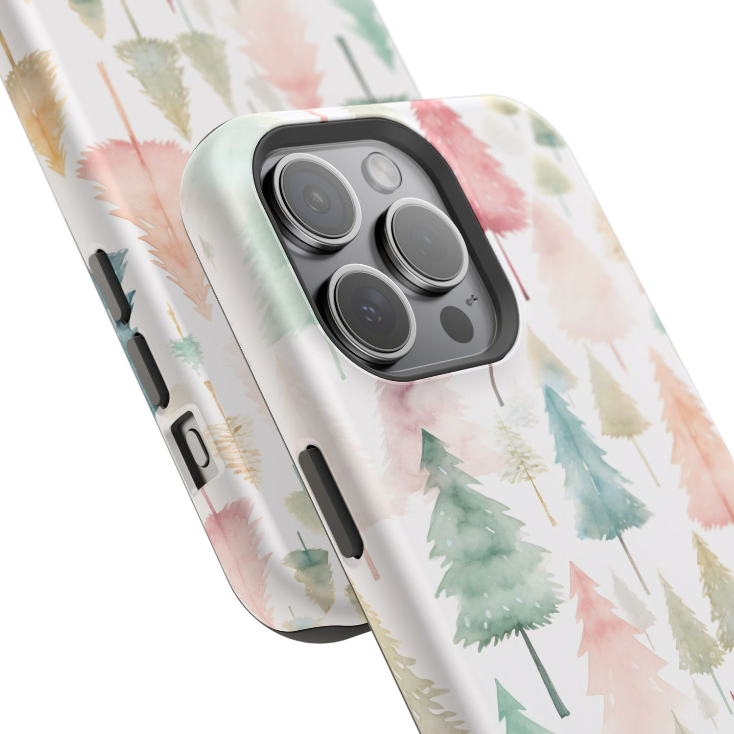 Watercolor Christmas Trees Impact-Resistant Phone Case, iPhone, Samsung