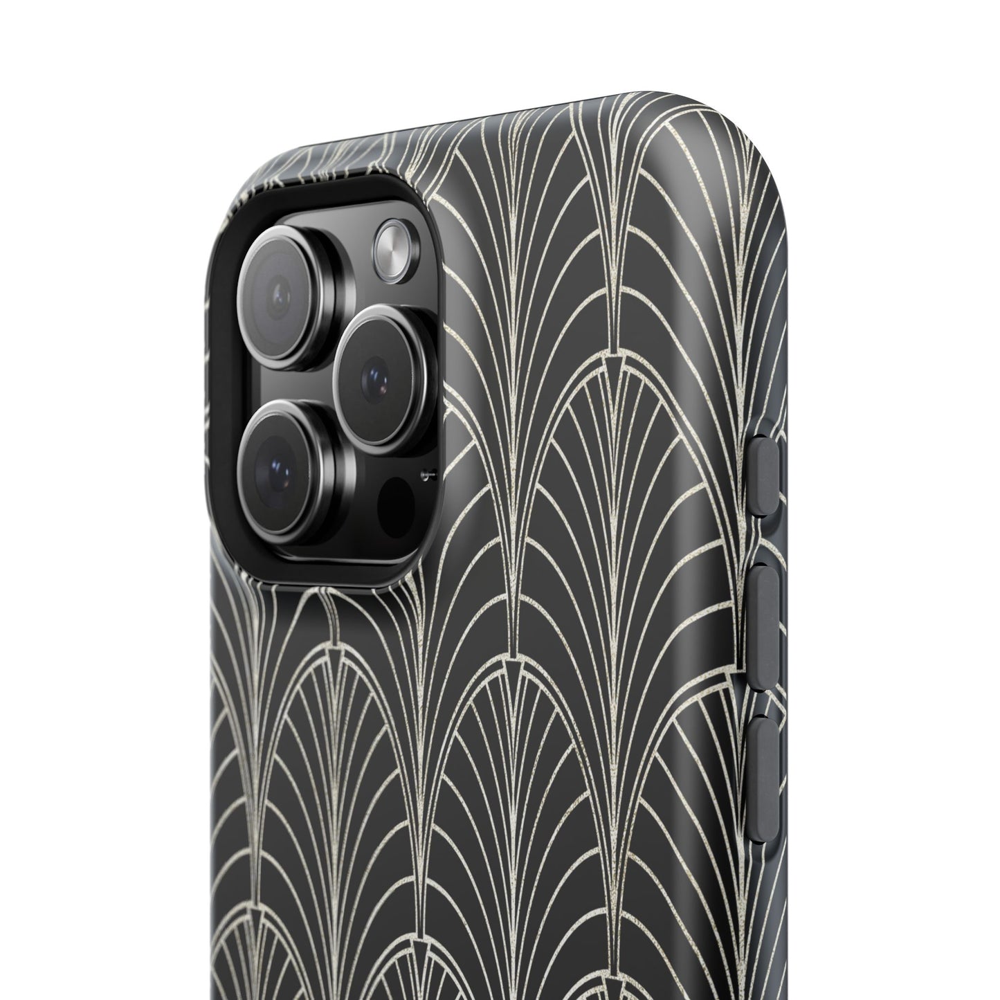 Impact-Resistant Phone Case- Art Deco Black Beige