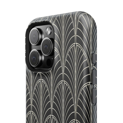 Impact-Resistant Phone Case- Art Deco Black Beige